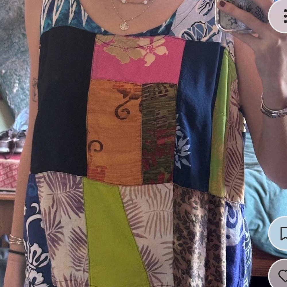 multicolored flowy tank